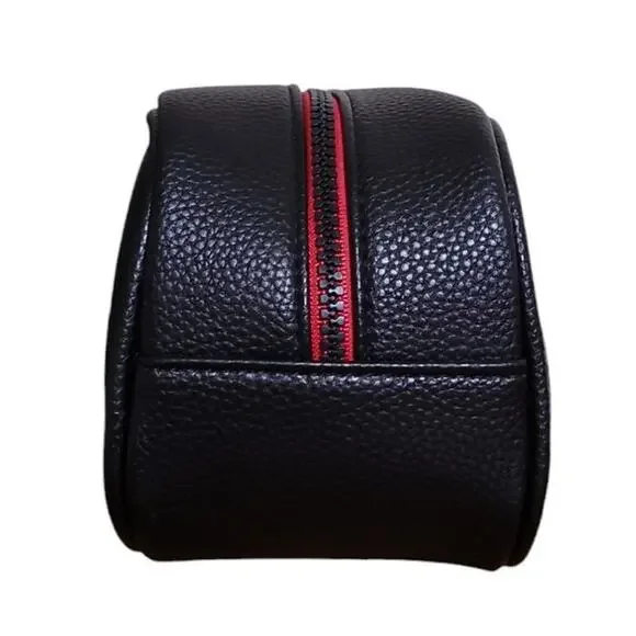 True Religion Travel Bag Dopp Kit Black Faux Leather Horseshoe Logo Shaving Kit - Picture 3 of 8